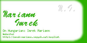 mariann imrek business card